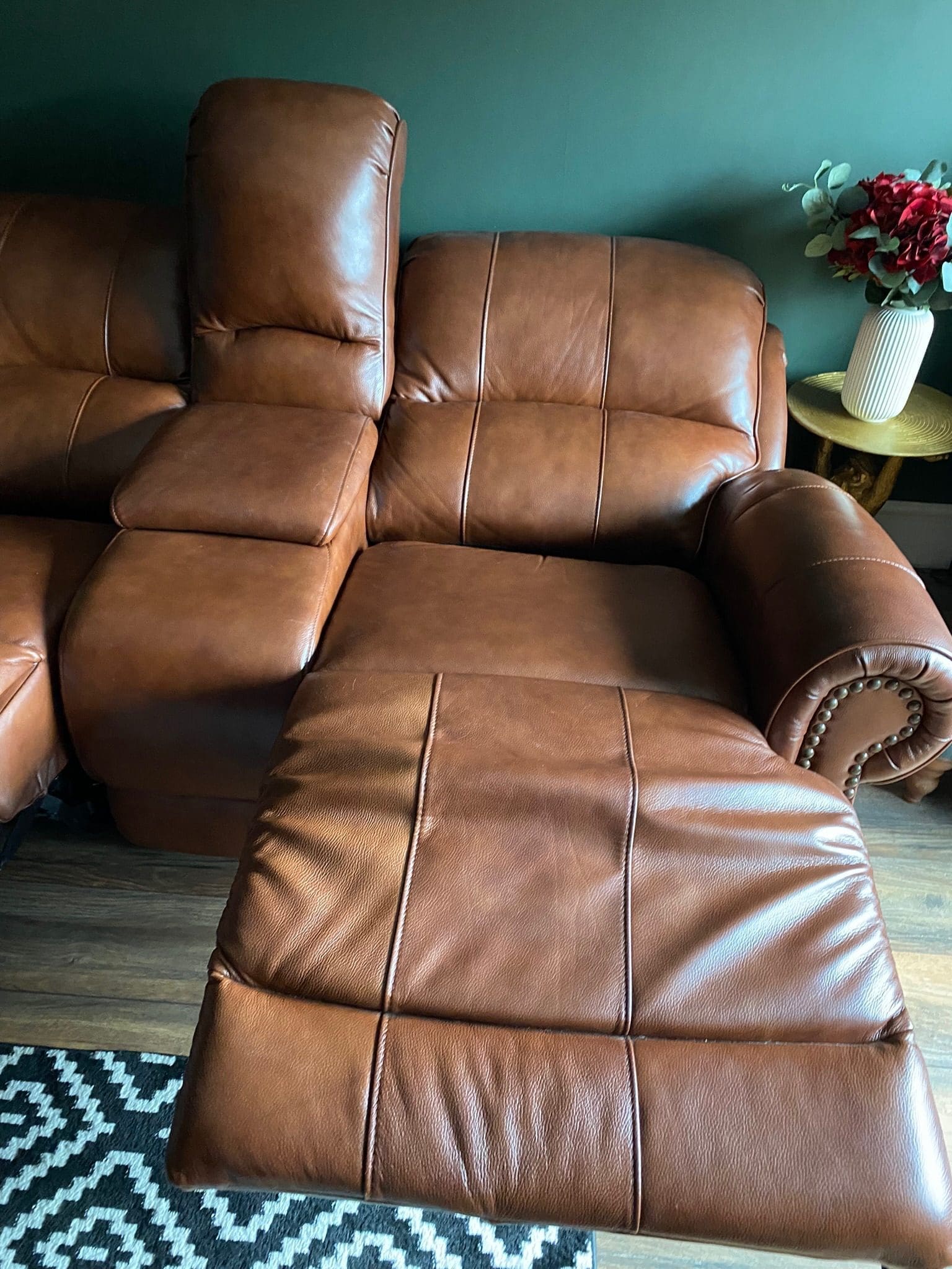 Sofology Brown Leather 2 Seater Electric Recliner Sofa