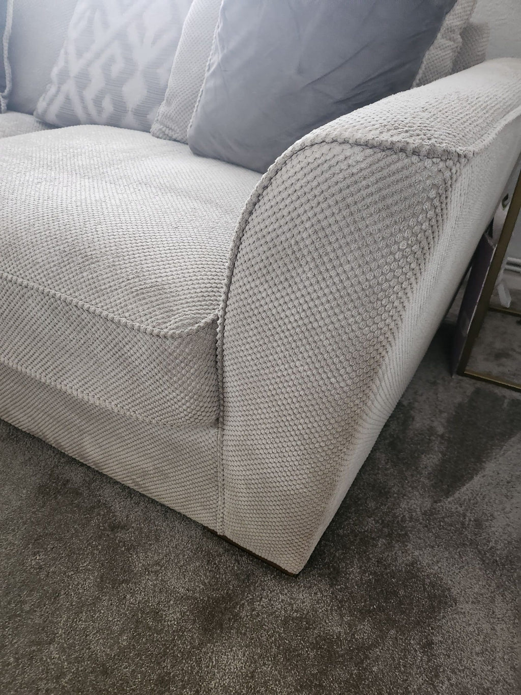 Oak Furniture Land Grey Corner Sofa with 2 Matching Footstools