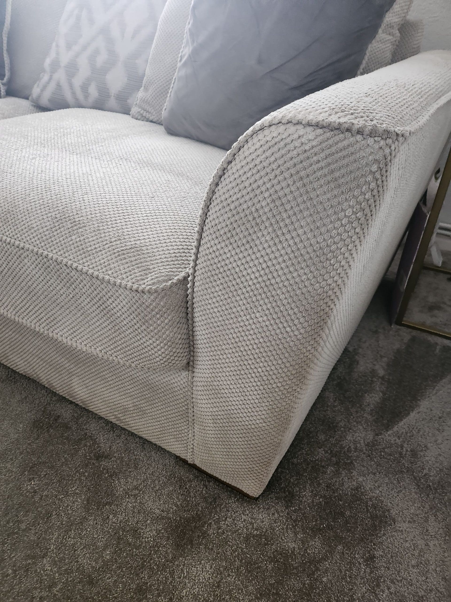 Oak Furniture Land Grey Corner Sofa with 2 Matching Footstools