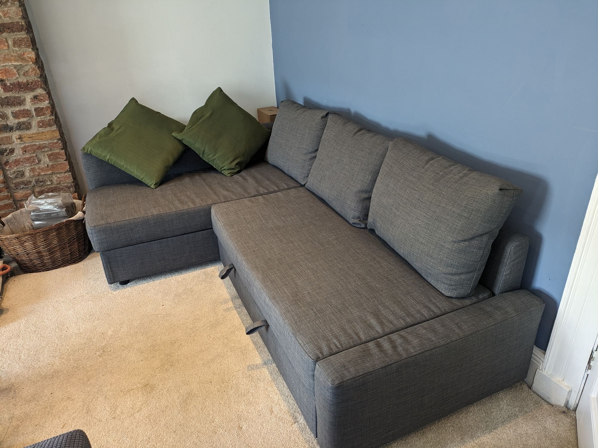 Ikea Dark Grey L-Shape Sofa Bed