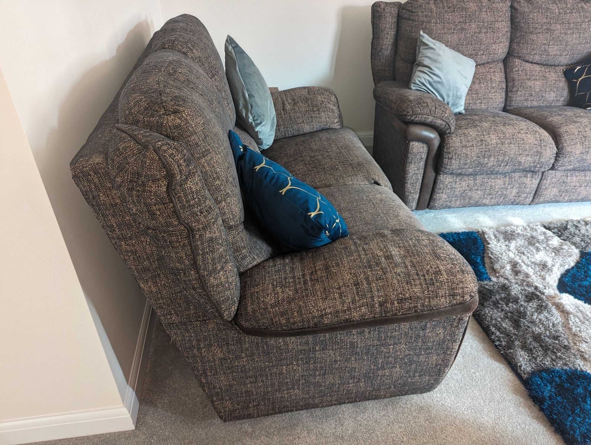 SCS Brown Fleck Two 2 Seater Sofas