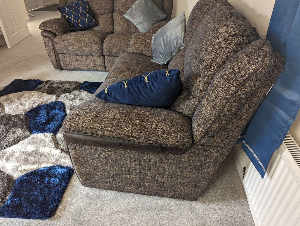 SCS Brown Fleck Two 2 Seater Sofas