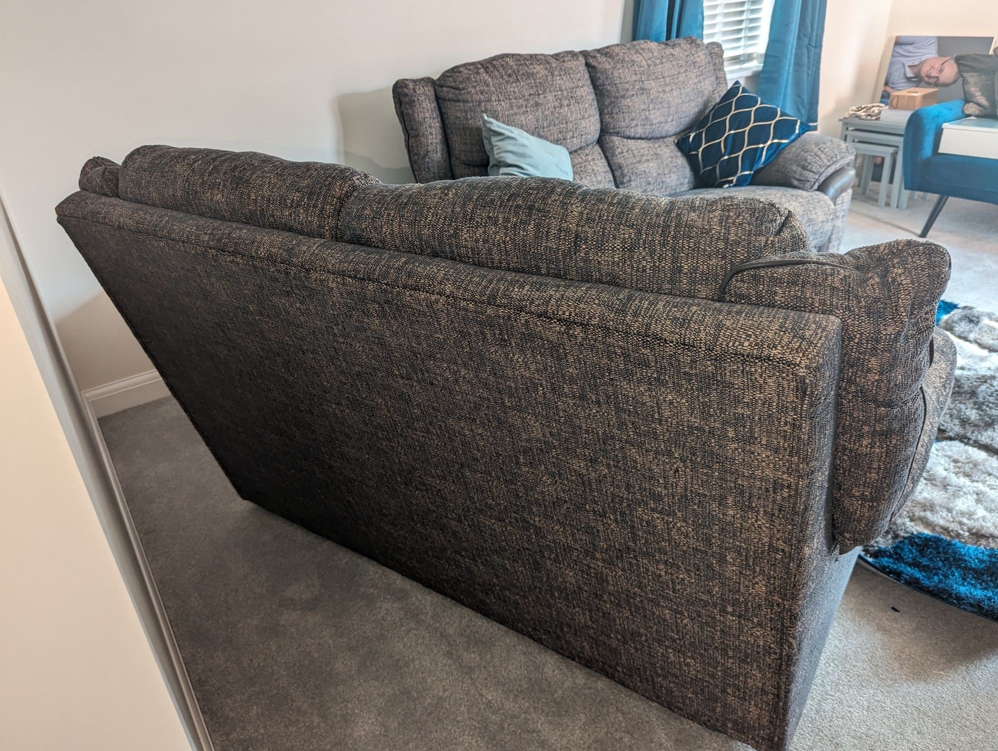 SCS Brown Fleck Two 2 Seater Sofas
