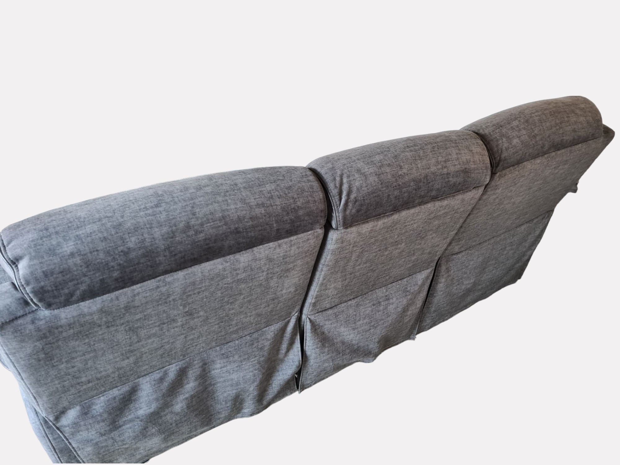 DFS Grey 3 Seater Electric Recliner Sofa with Center Console
