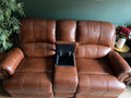 Sofology Brown Leather 2 Seater Electric Recliner Sofa