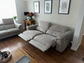 DFS Light Grey 2 and 3 Seater Electric Recliner Sofa Set with USB