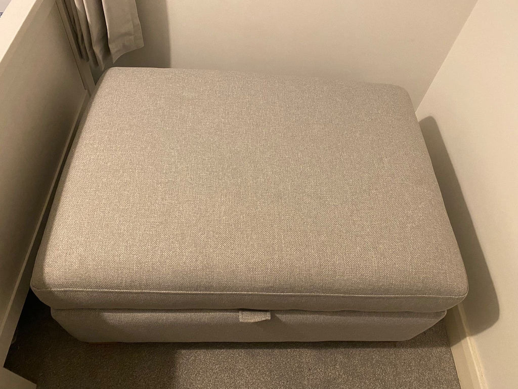 DFS Grey Two 3 Seater Sofas and Footstool