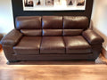 Harveys Brown Leather 3 and 2 Seater Sofa Set with Footstool