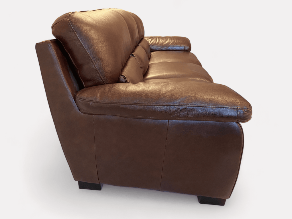 Harveys Brown Leather 3 and 2 Seater Sofa Set with Footstool