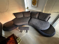 Roche Bobois Grey Speck 4 Seater Sofa with Footstool