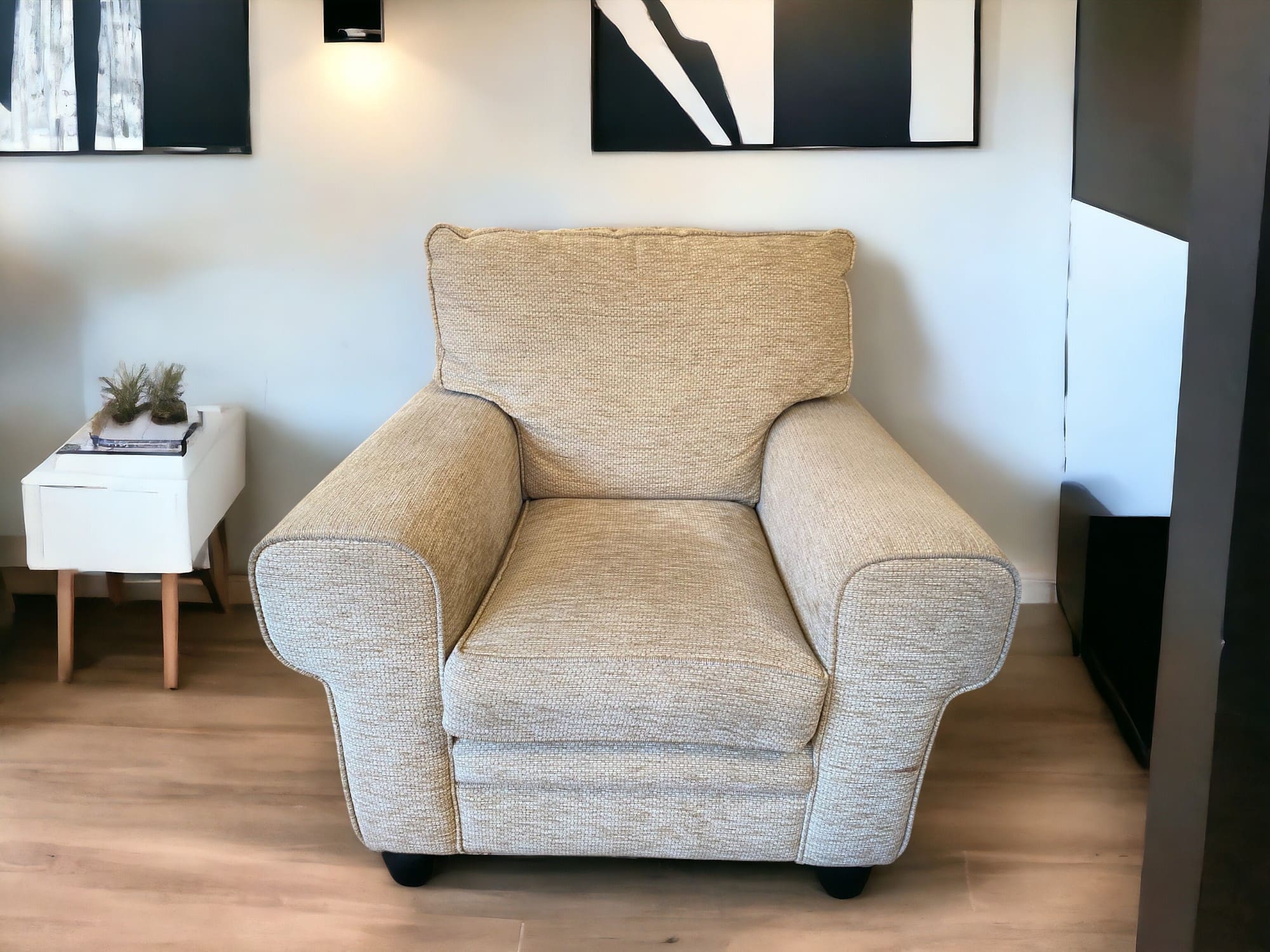 Beige Oatmeal 3 Seater Sofa and Chair Set