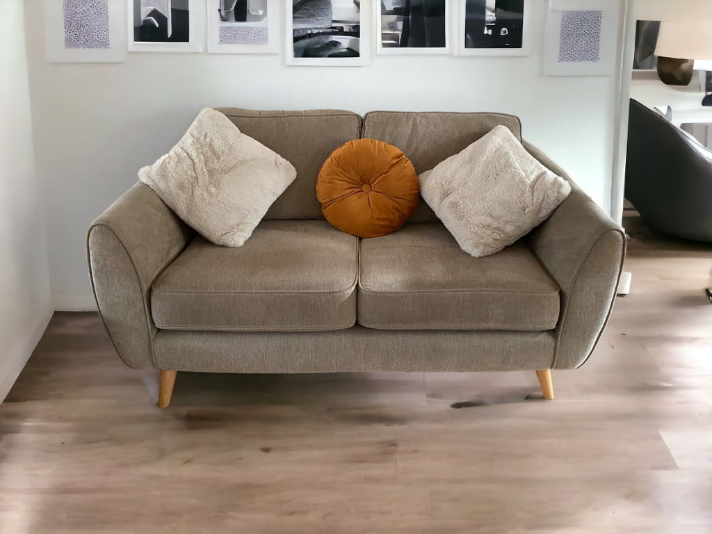 DFS Natural 3 Seater and 2 Seater Sofa and Footstool Set