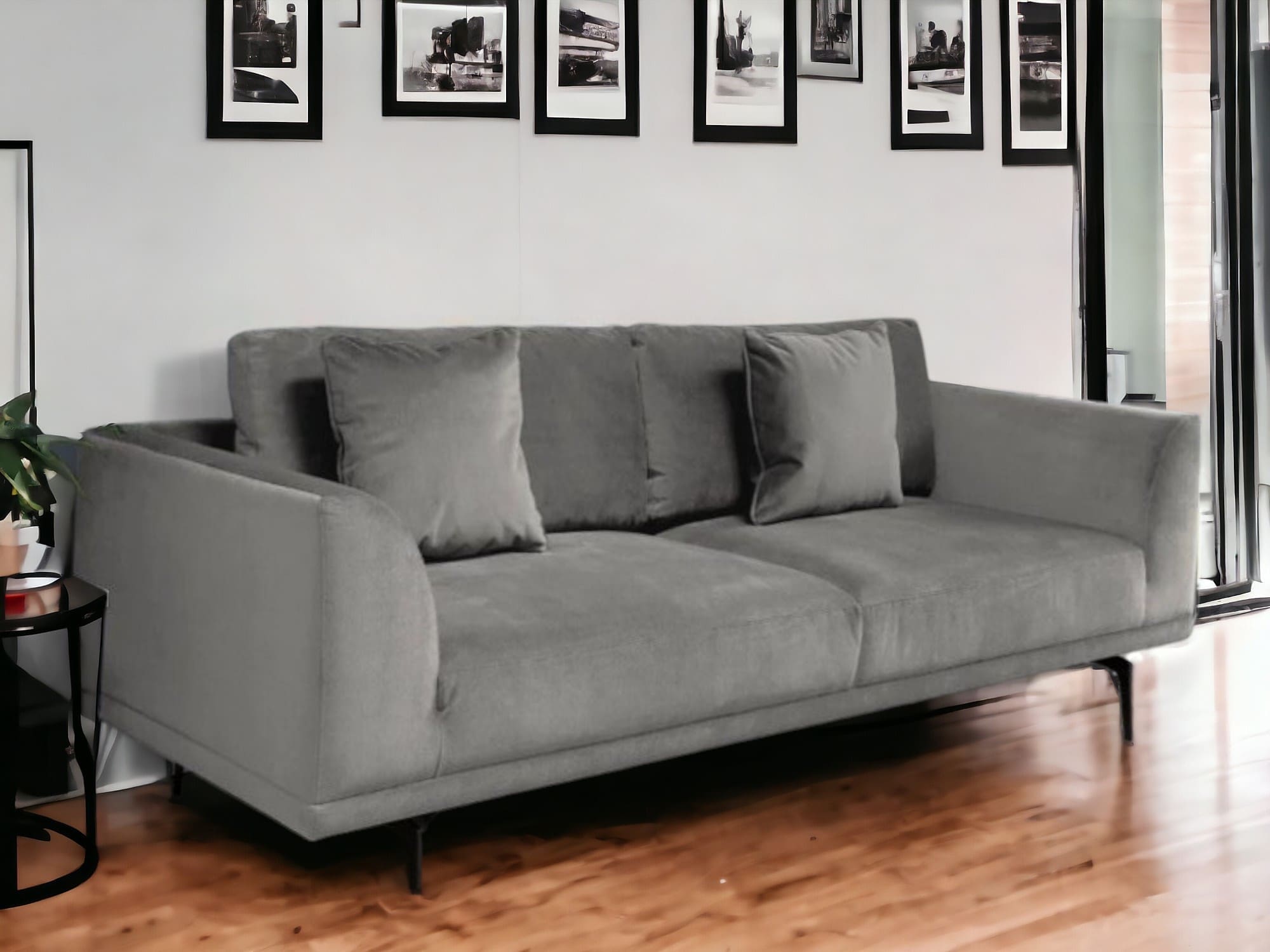 Danettu Grey 3 Seater Sofa
