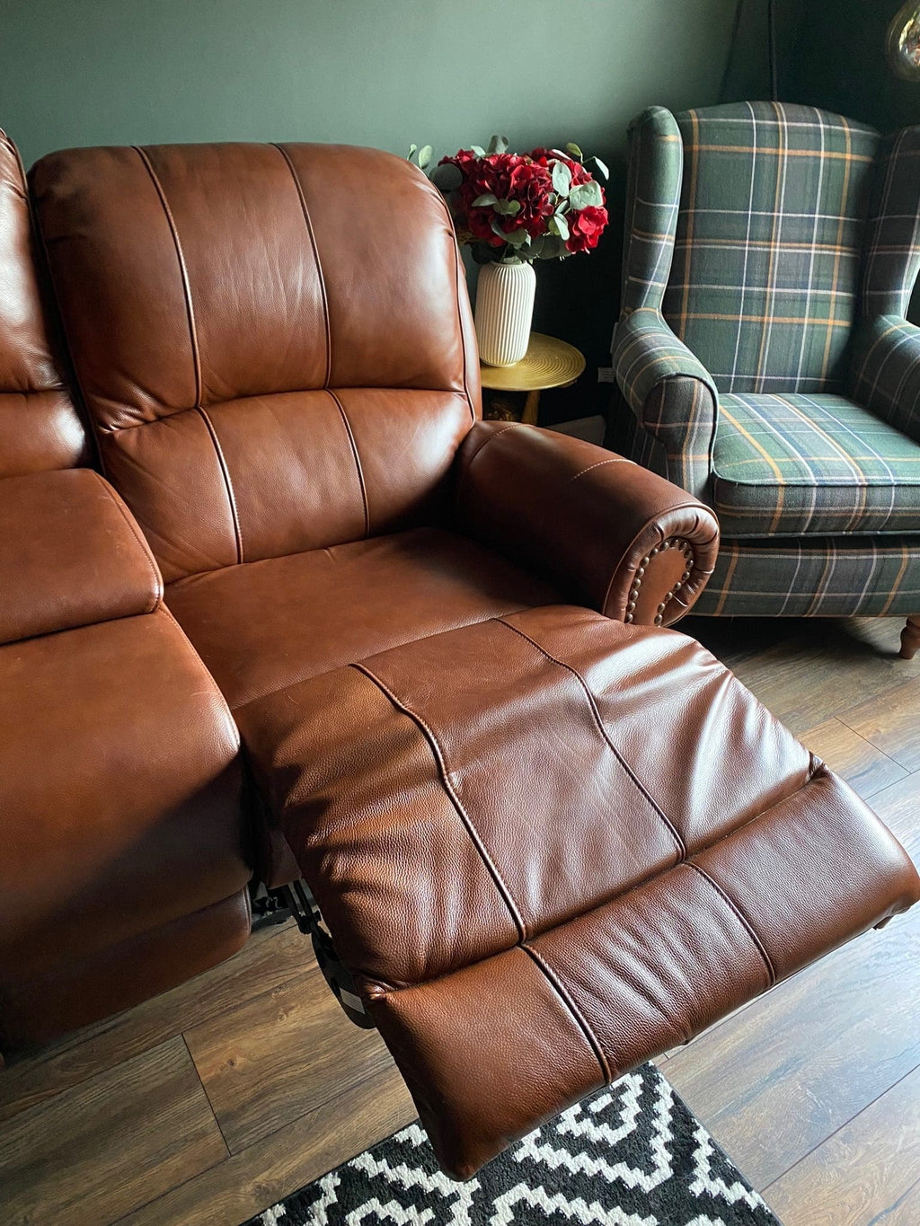 Sofology Brown Leather 2 Seater Electric Recliner Sofa