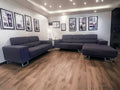 DFS Grey Blue L-Shape and 2 Seater Sofa Set