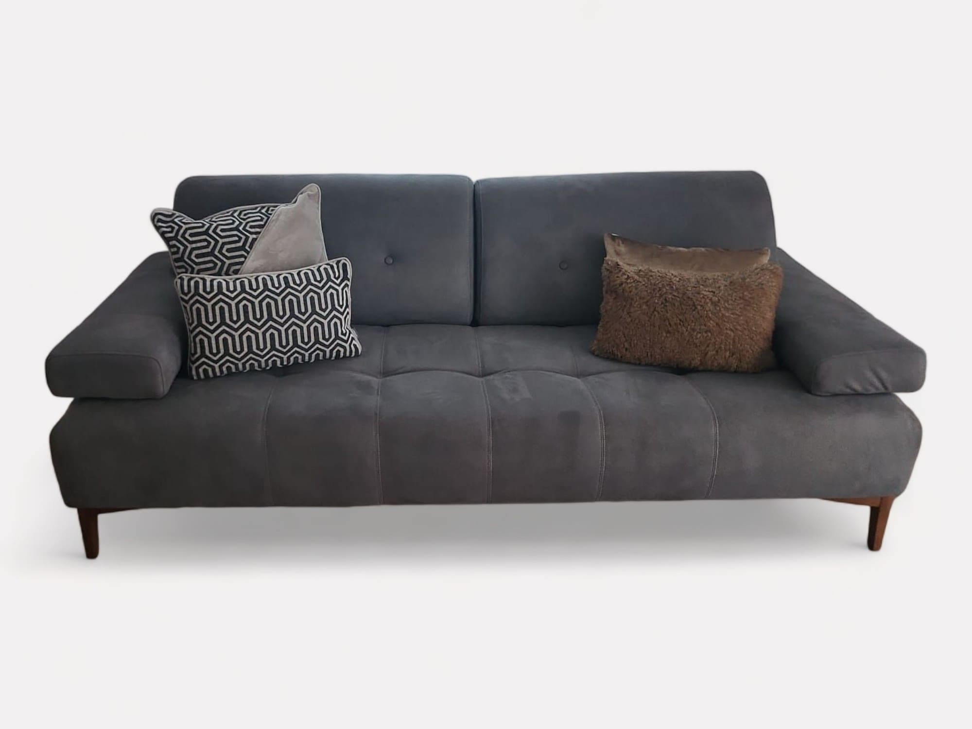 Novia Florida Dark Grey Nubuck 2 Seater Sofa