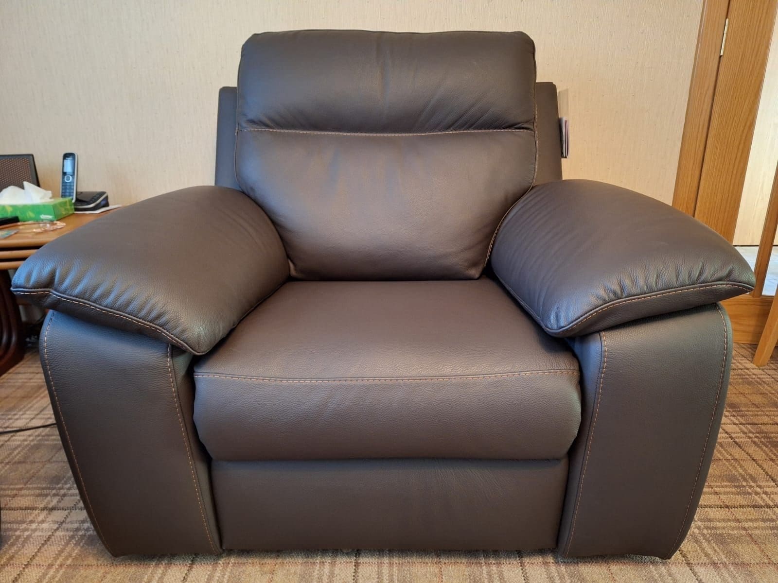 Sterling Furniture Brown 2 Seater Electric Sofa Set with Armchair