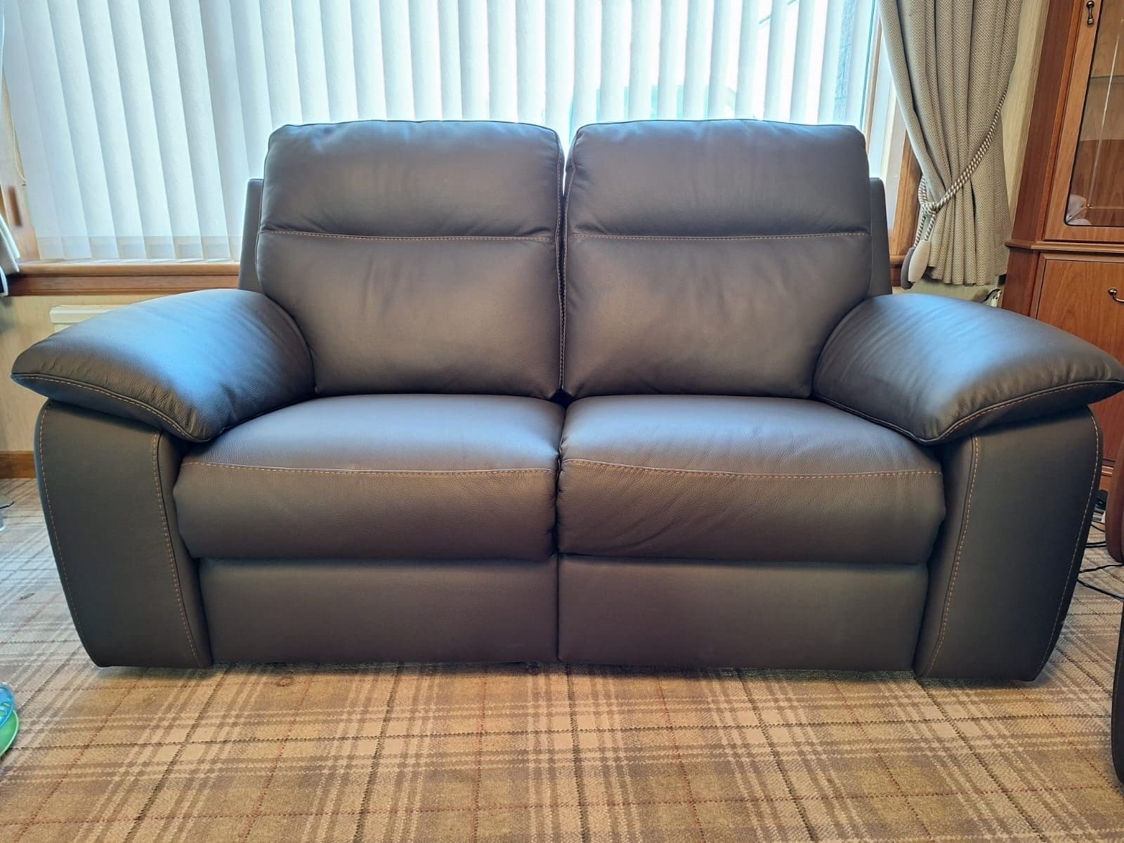 Sterling Furniture Brown 2 Seater Electric Sofa Set with Armchair