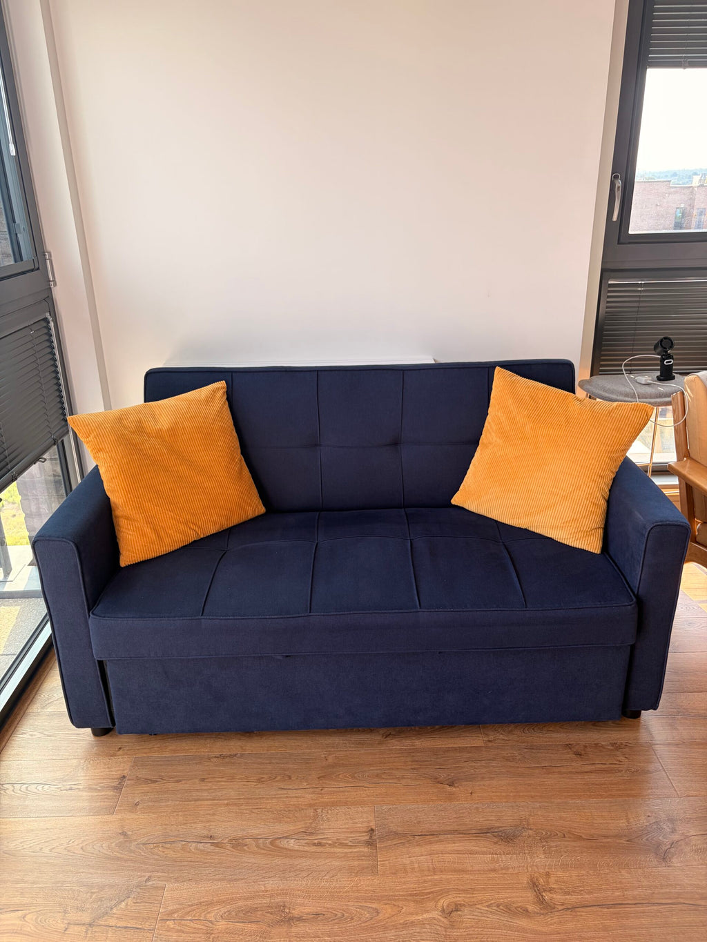 Wayfair Navy 2-Seater Sofa Bed with Pull-Out Bed & Storage