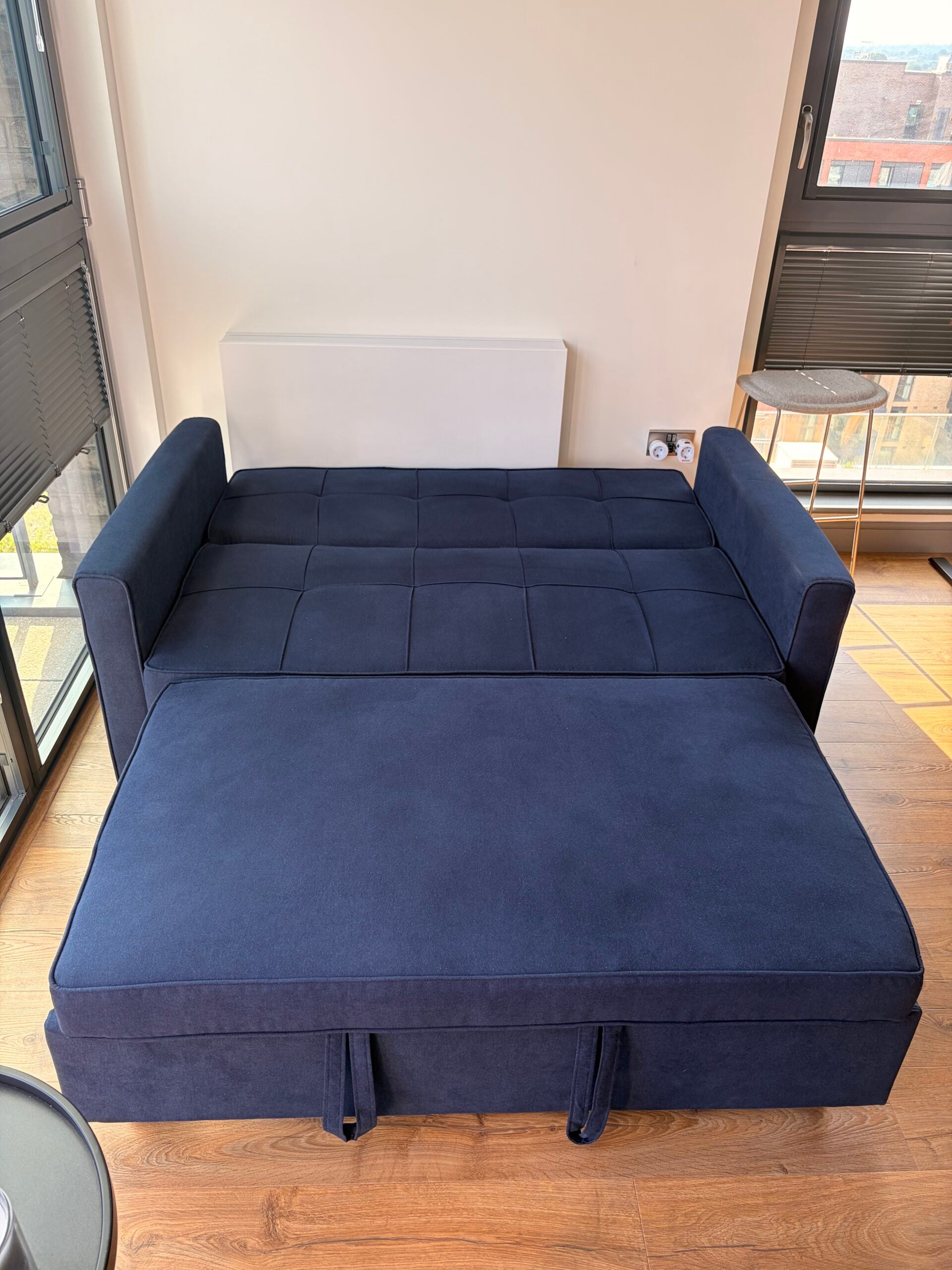 Wayfair Navy 2-Seater Sofa Bed with Pull-Out Bed & Storage