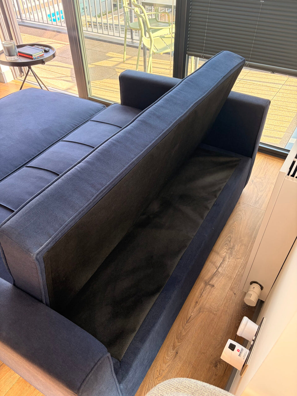 Wayfair Navy 2-Seater Sofa Bed with Pull-Out Bed & Storage
