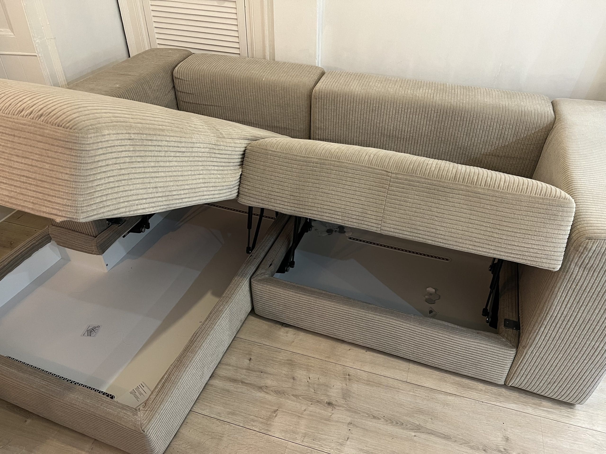 Ikea Oatmeal L-Shape Corner Sofa with Storage