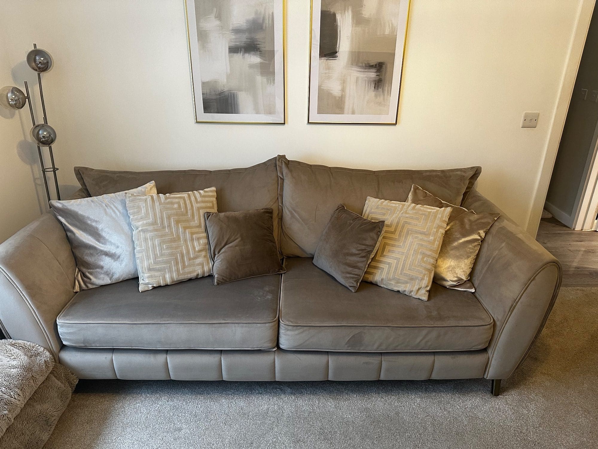 Sofology Grey 2 and 4 Seater Sofa Set with Footstool