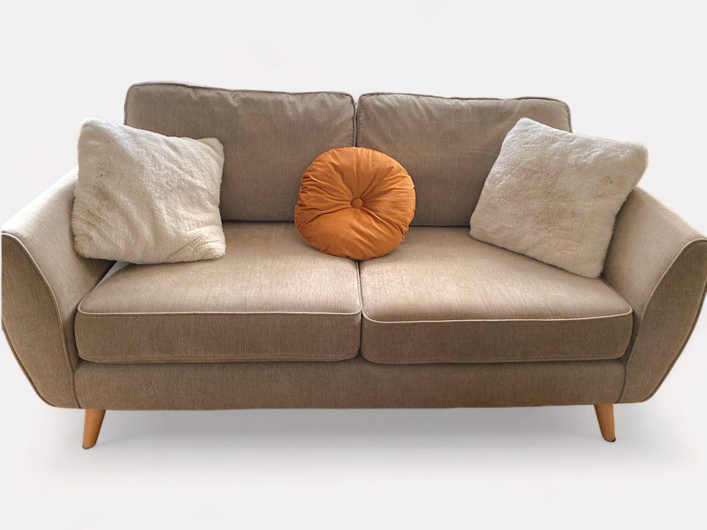 DFS Natural 3 Seater and 2 Seater Sofa and Footstool Set