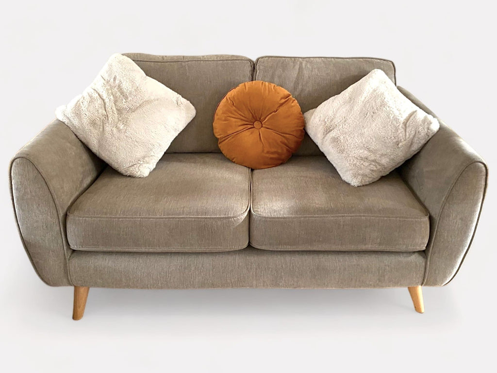 DFS Natural 3 Seater and 2 Seater Sofa and Footstool Set
