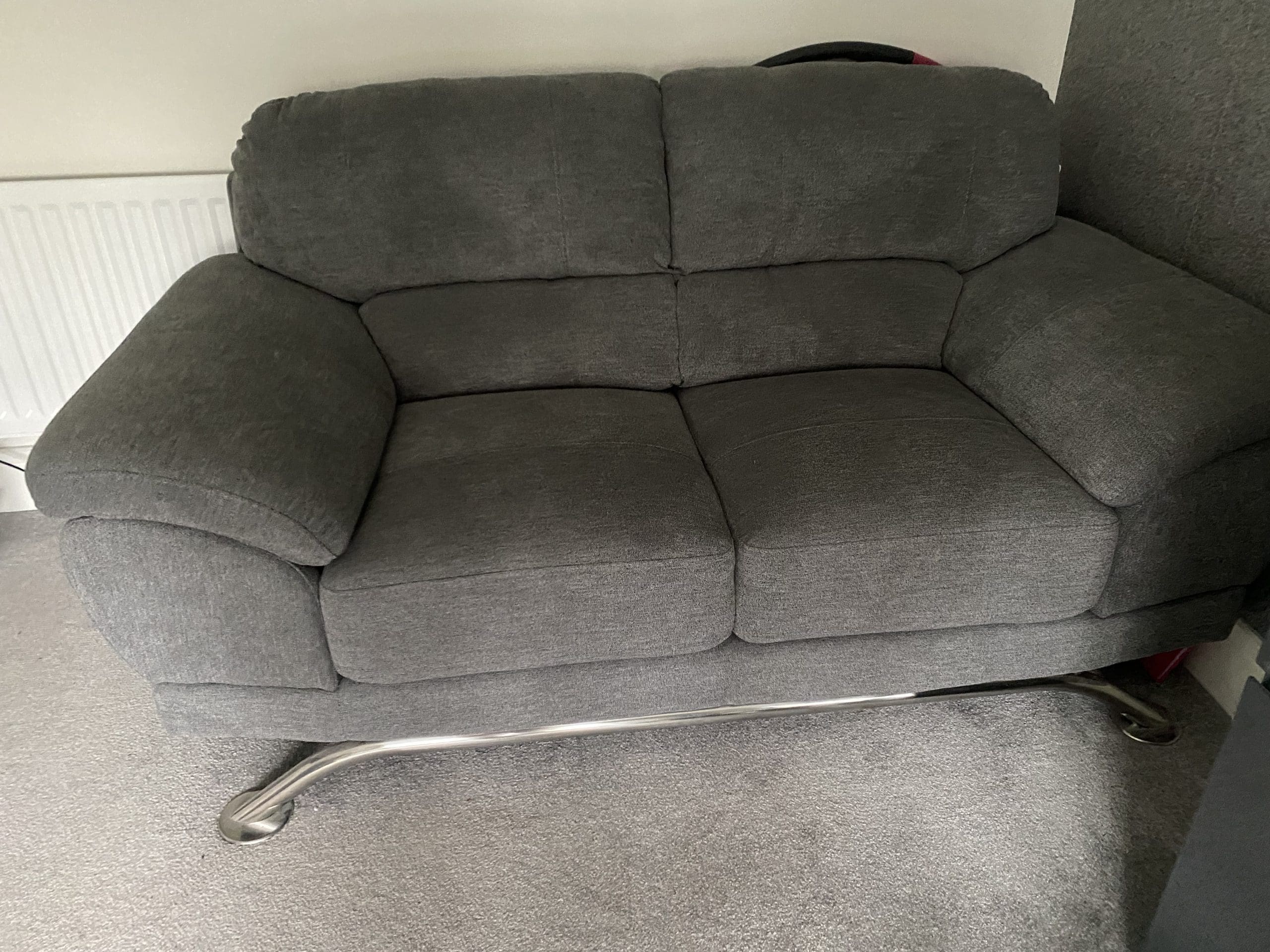 RJ Leather Grey 2 & 3 Seater Sofas