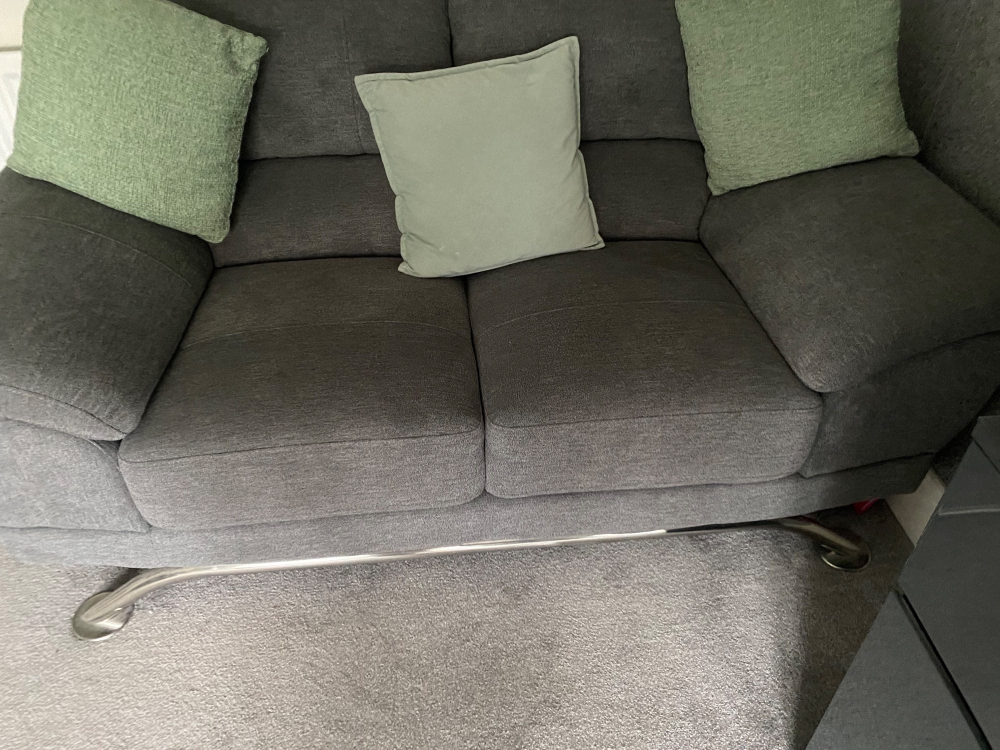 RJ Leather Grey 2 & 3 Seater Sofas