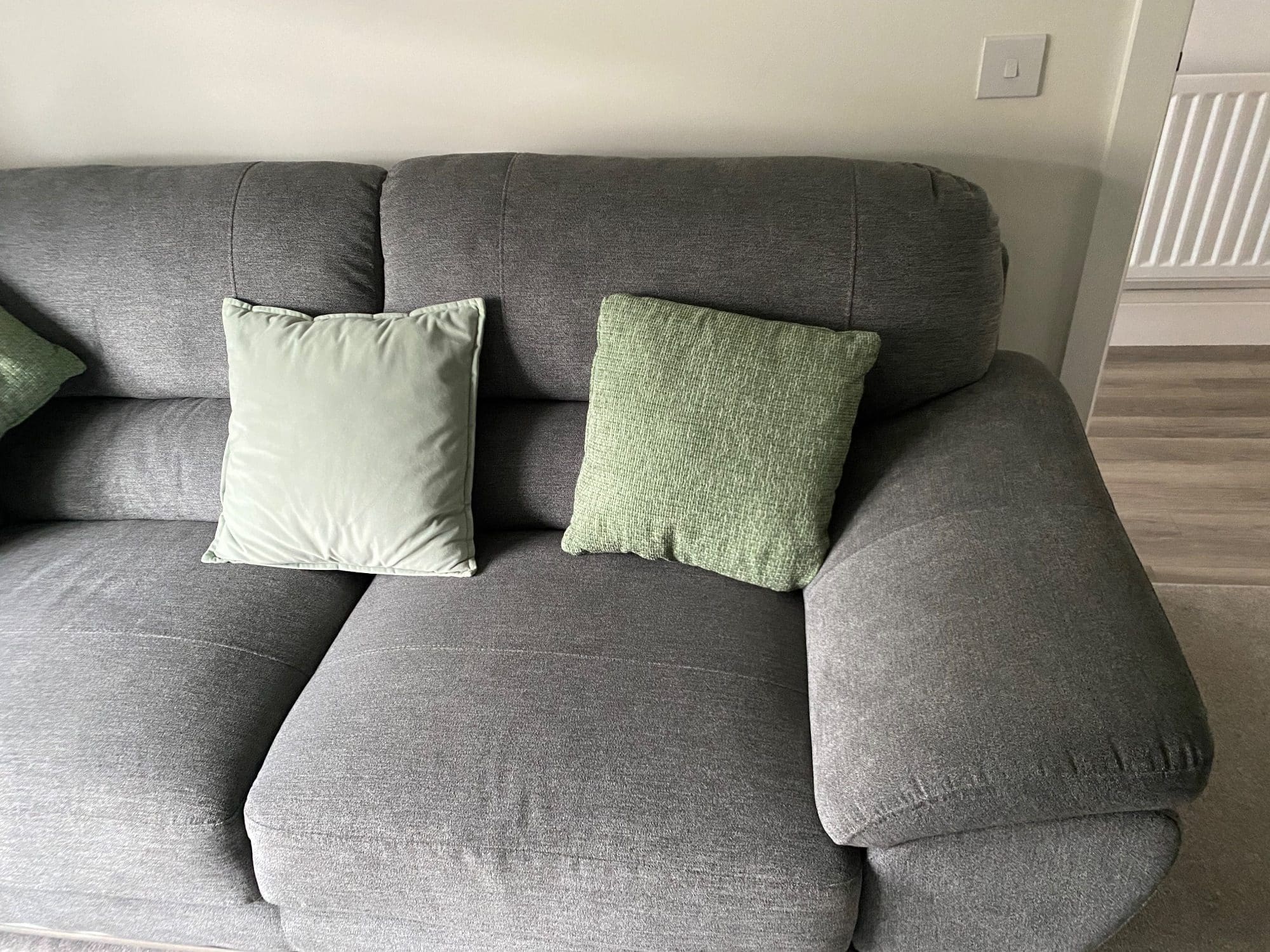 RJ Leather Grey 2 & 3 Seater Sofas