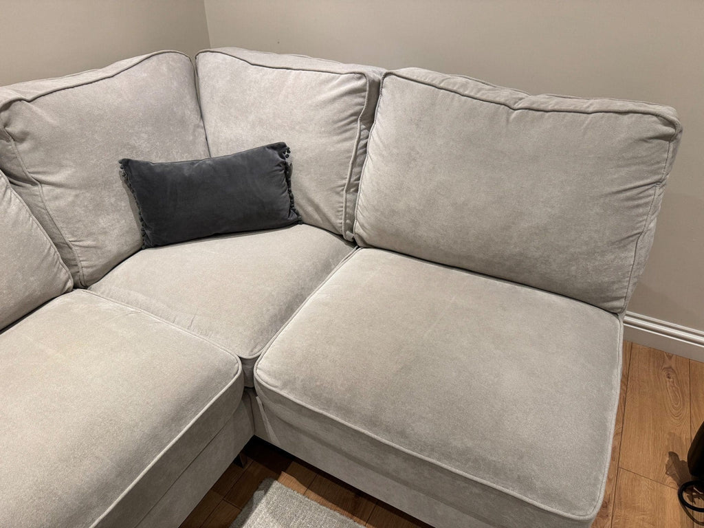 Furniture Village Grey Corner Sofa and Footstool