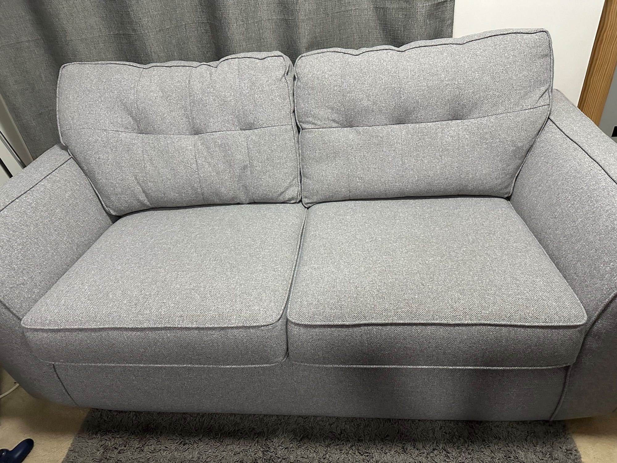 DFS Light Grey 2 and 3 Seater Sofa Set with Footstool