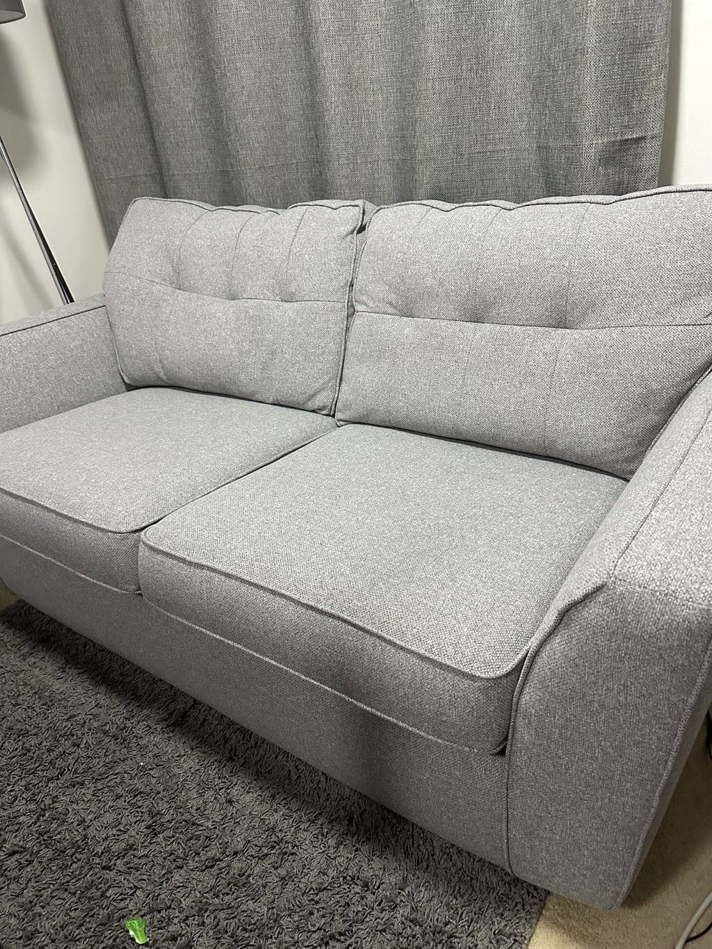 DFS Light Grey 2 and 3 Seater Sofa Set with Footstool