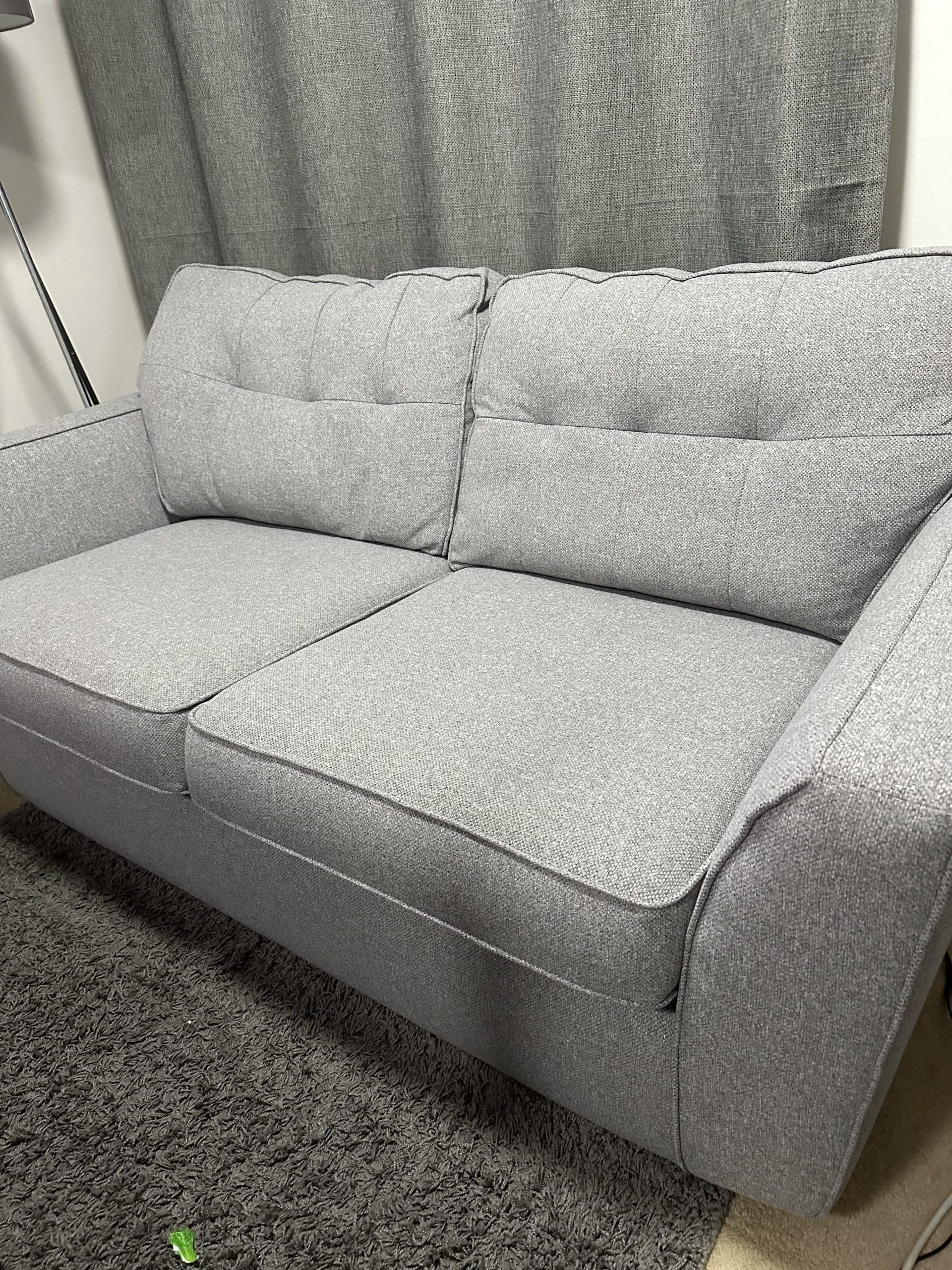 DFS Light Grey 2 and 3 Seater Sofa Set with Footstool