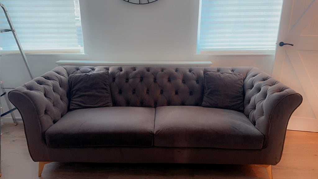 Wayfair Chocolate Brown 2 and 3 Seater Chesterfield Sofa Set