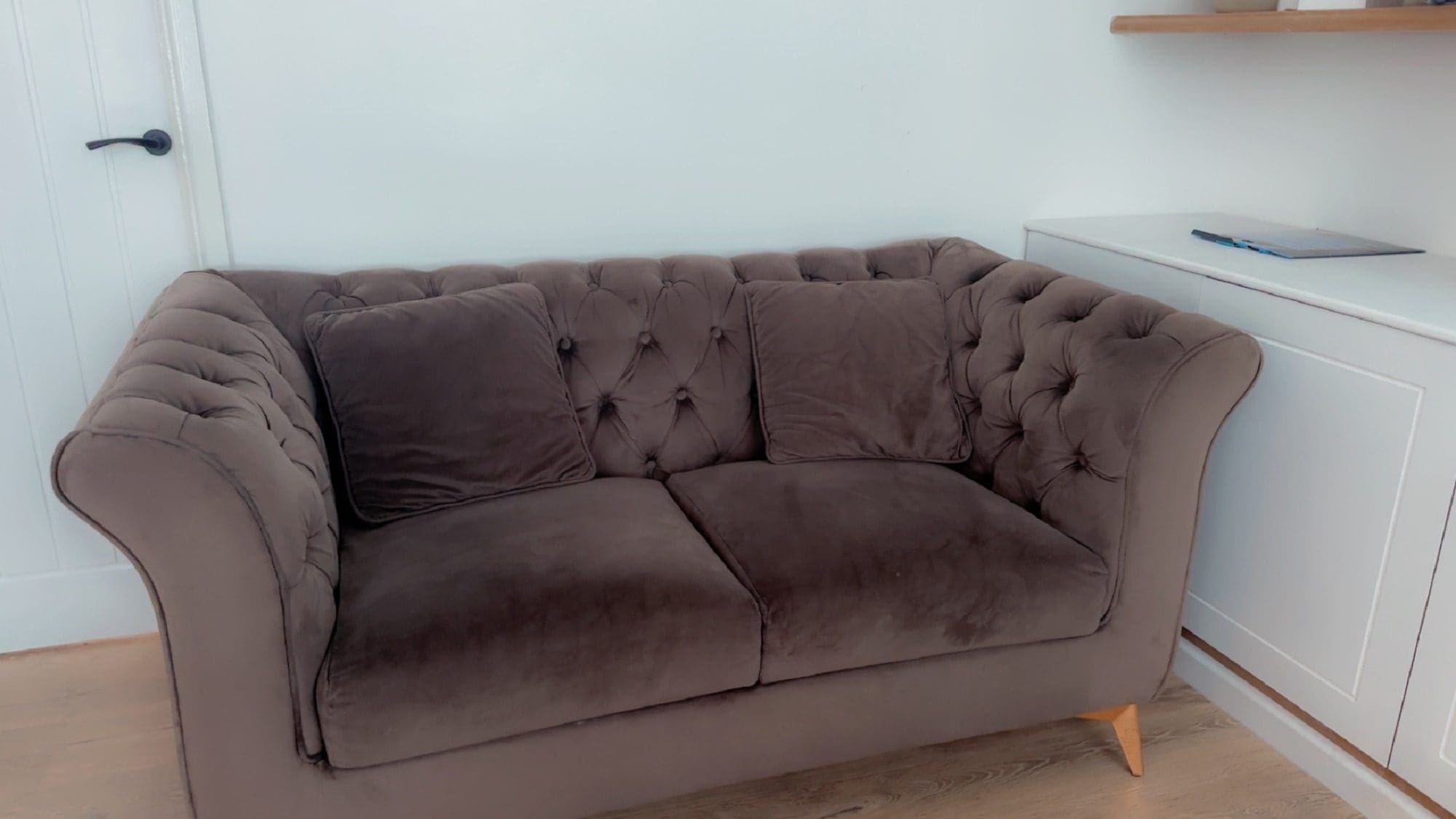 Wayfair Chocolate Brown 2 and 3 Seater Chesterfield Sofa Set