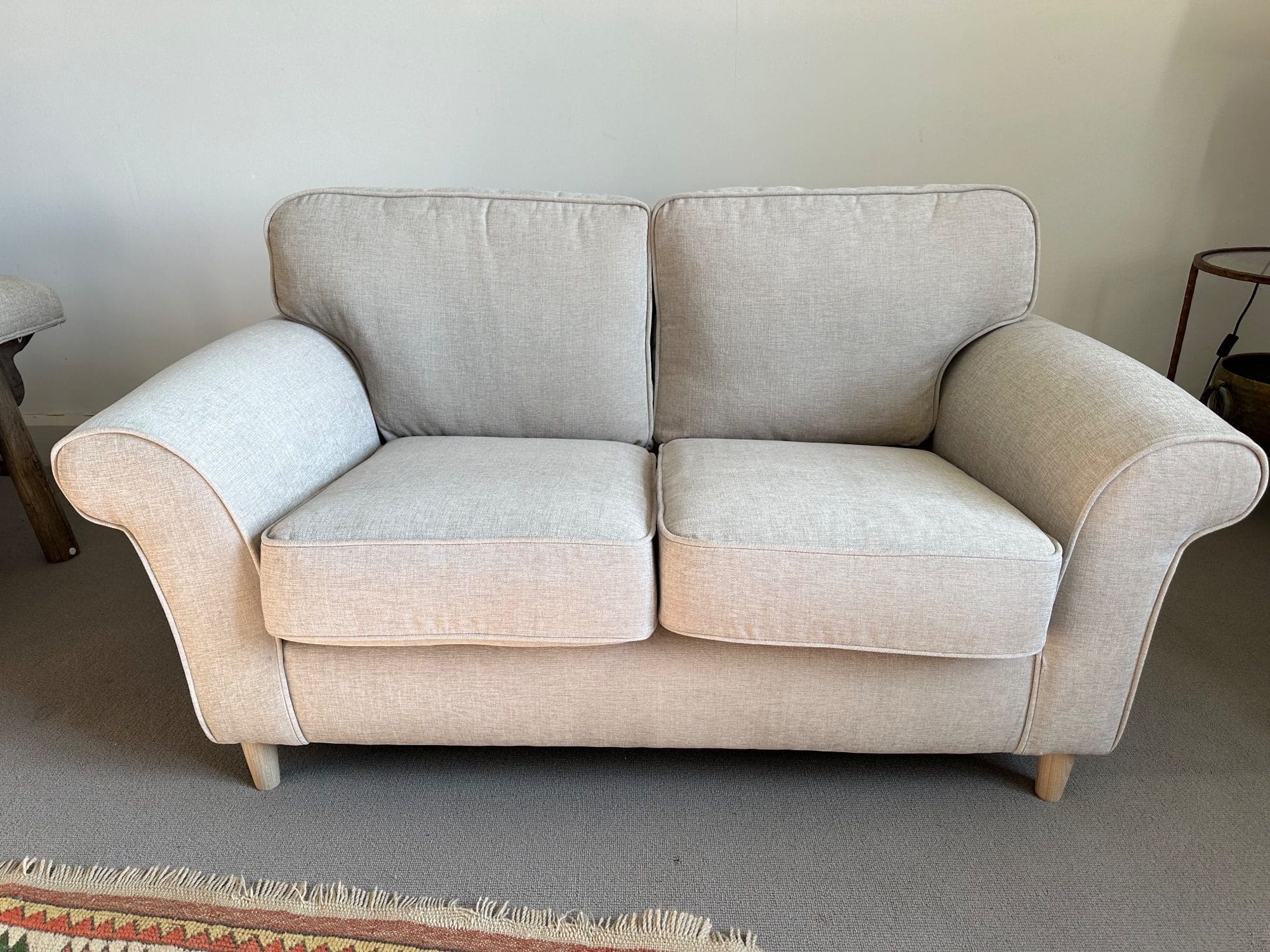 SCS Cream 2 Seater Fabric Sofa