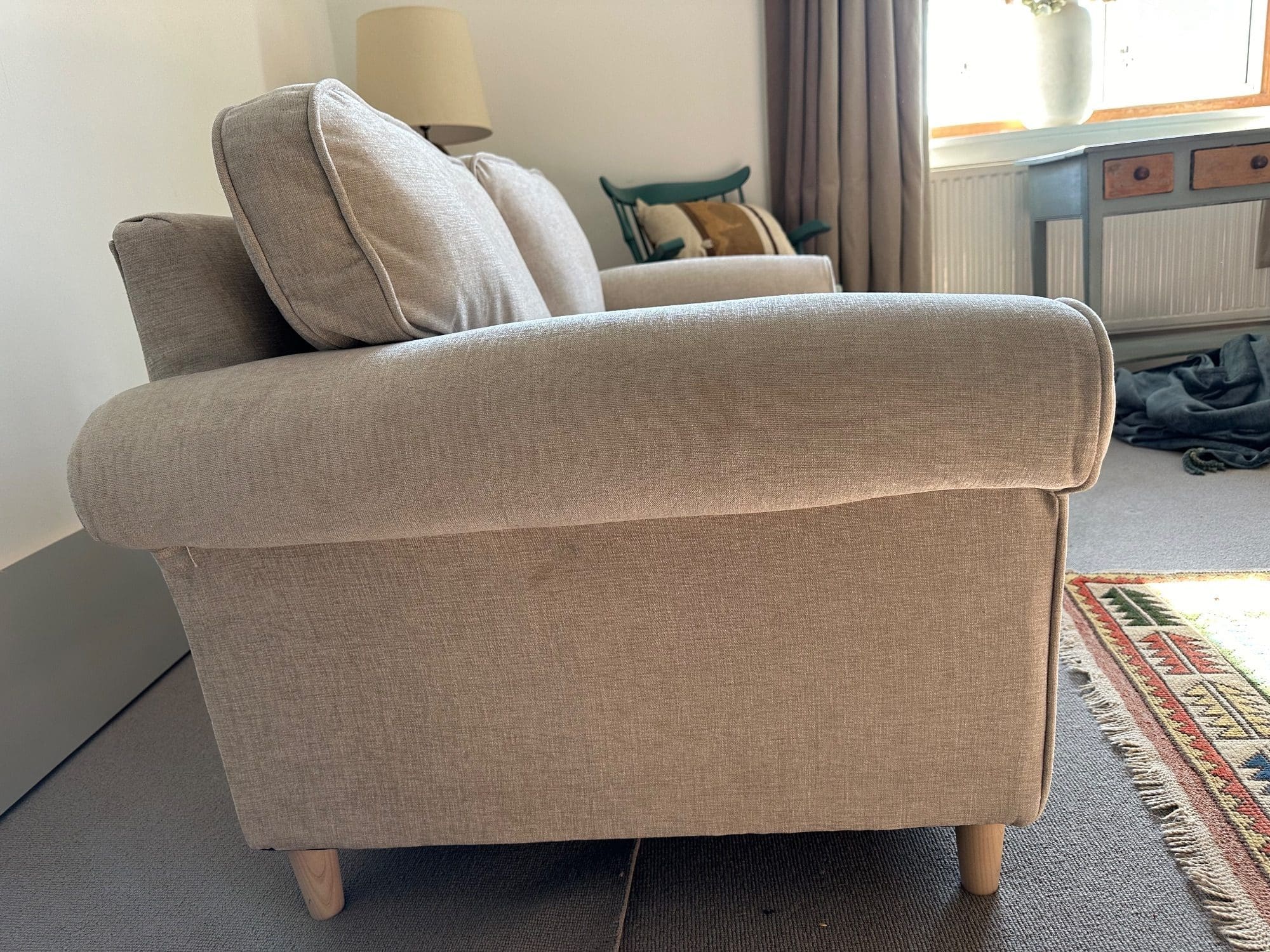 SCS Cream 2 Seater Fabric Sofa