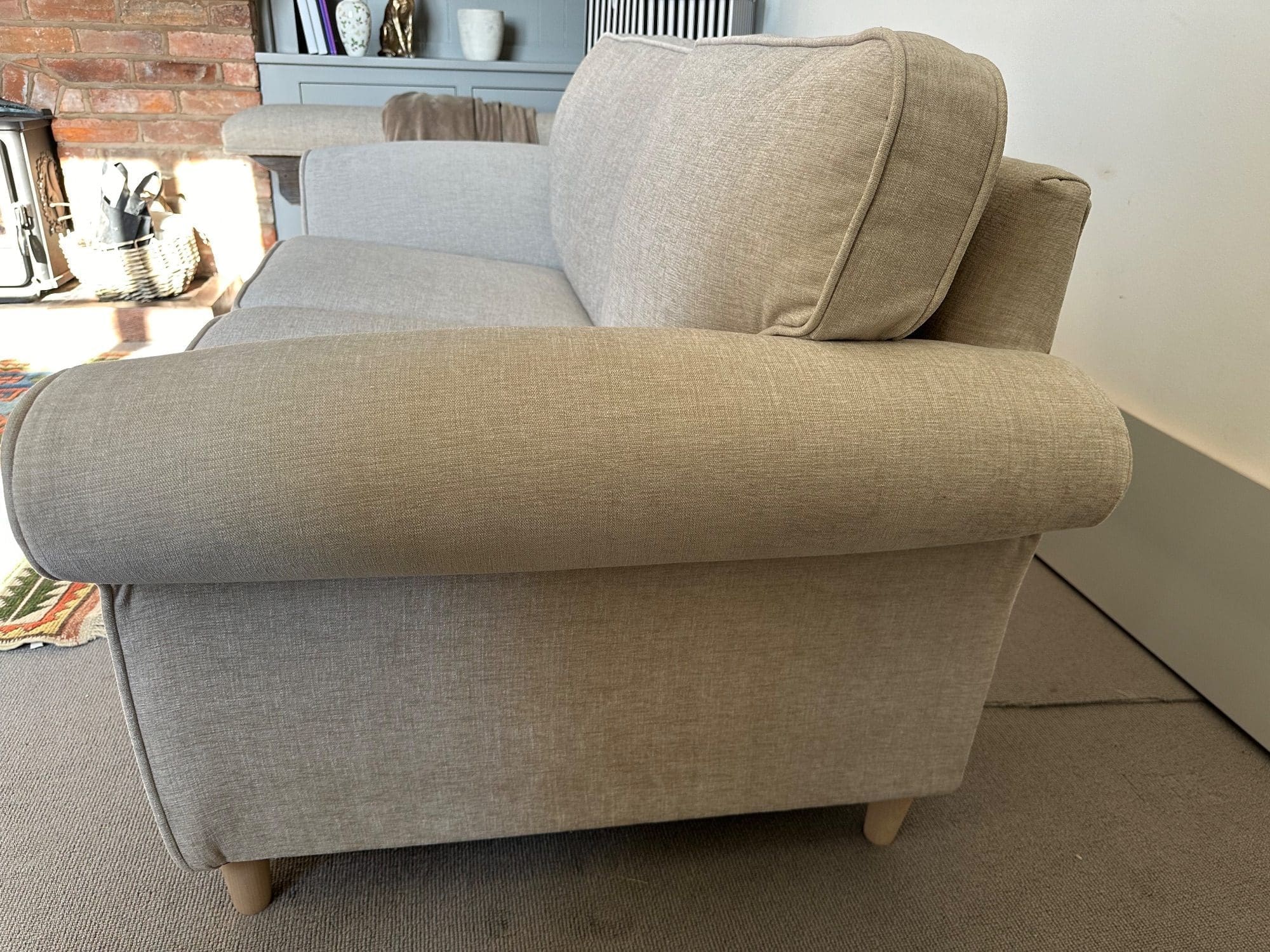 SCS Cream 2 Seater Fabric Sofa