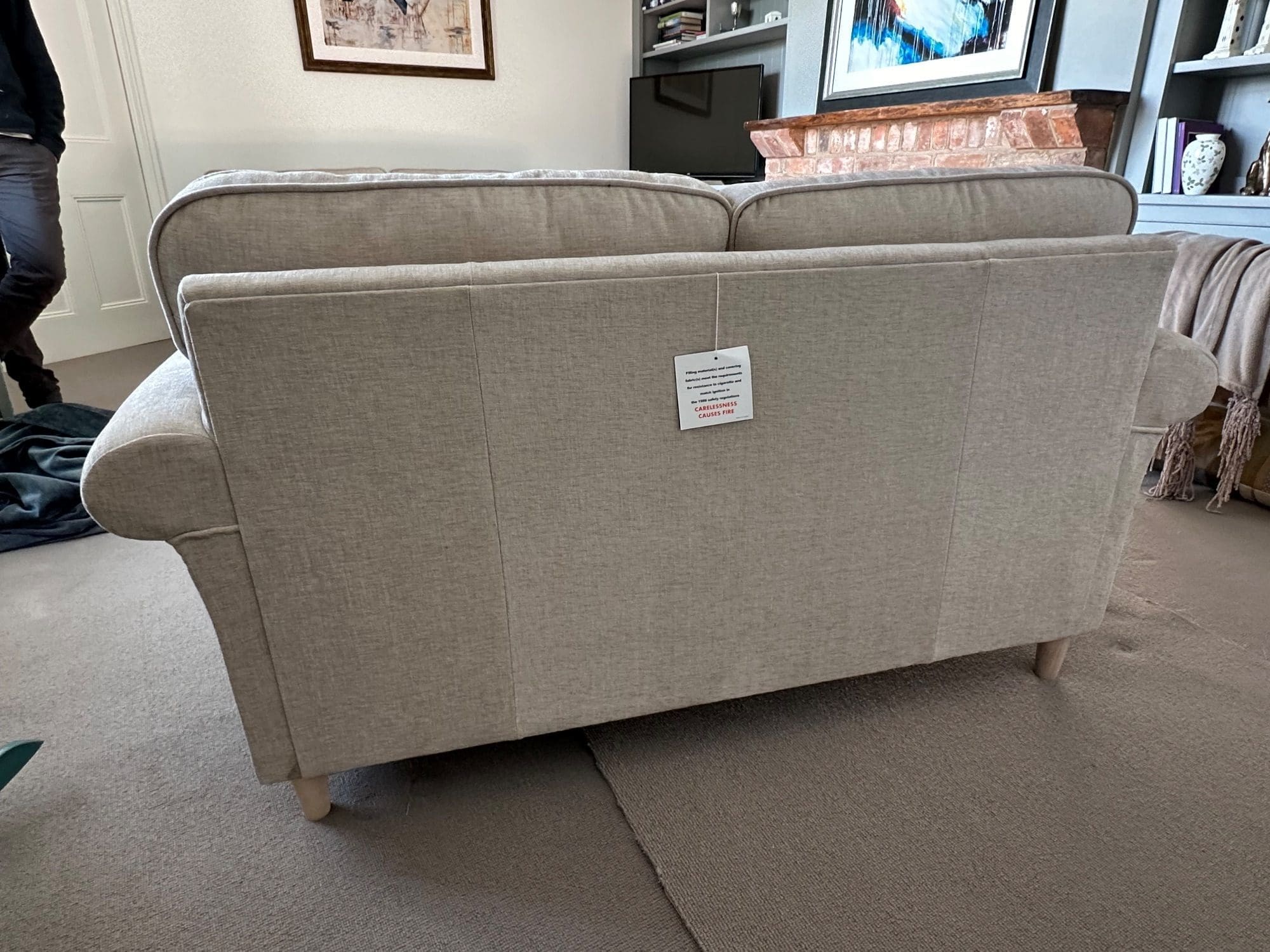 SCS Cream 2 Seater Fabric Sofa