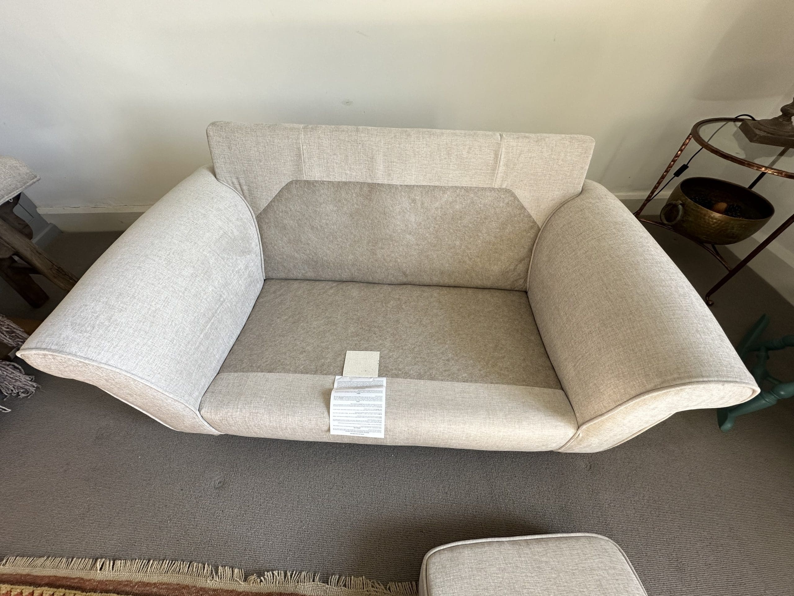 SCS Cream 2 Seater Fabric Sofa