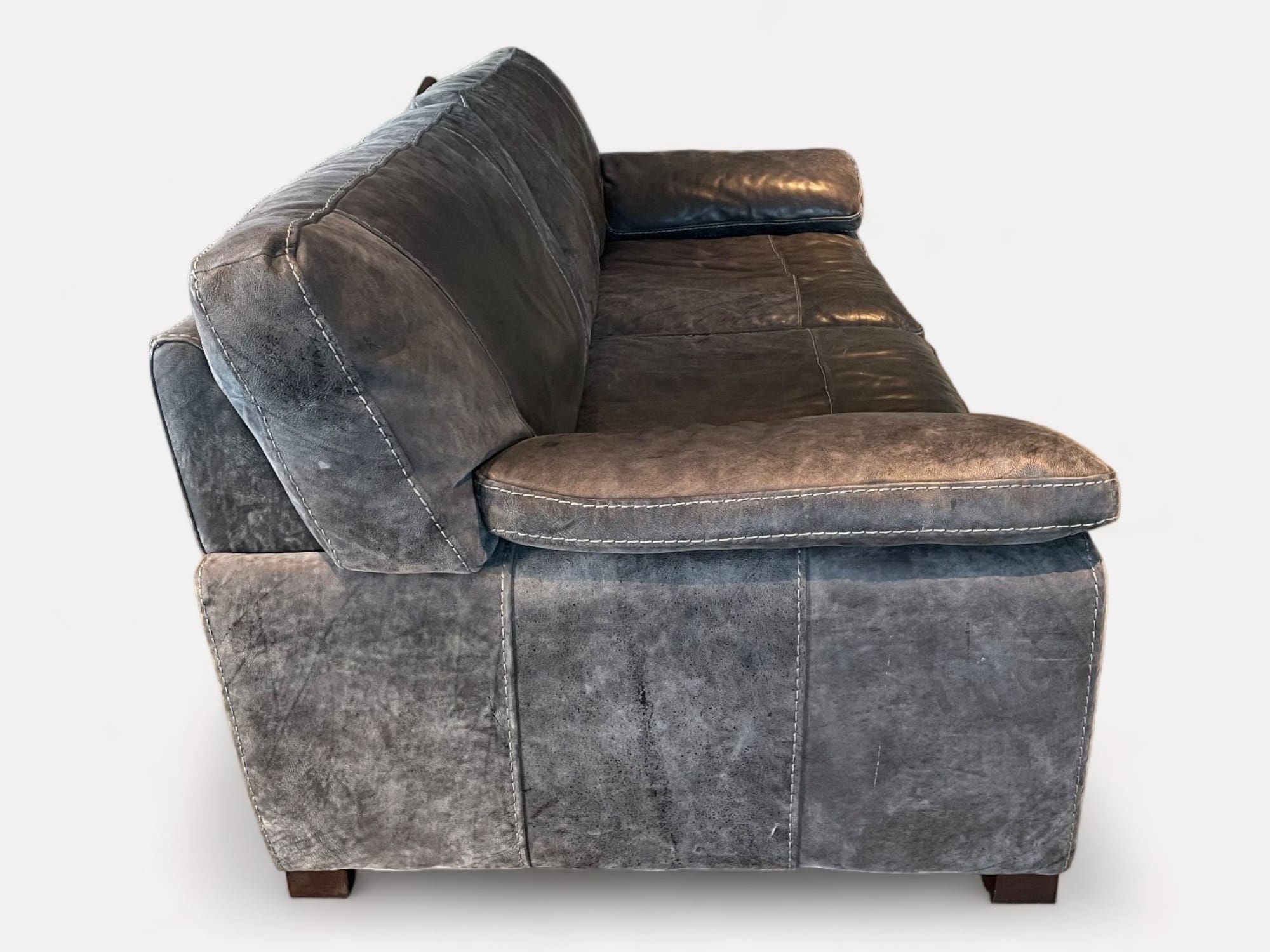 Sofology Brown Leather 4 Seater Sofa