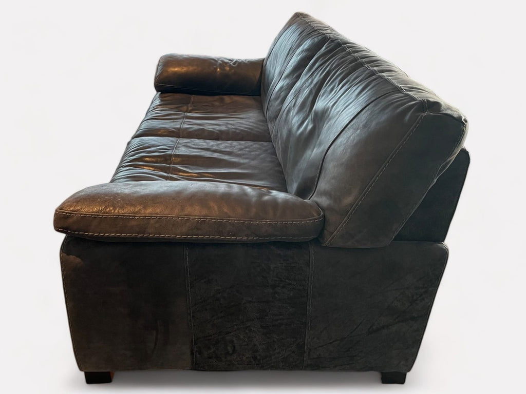 Sofology Brown Leather 4 Seater Sofa