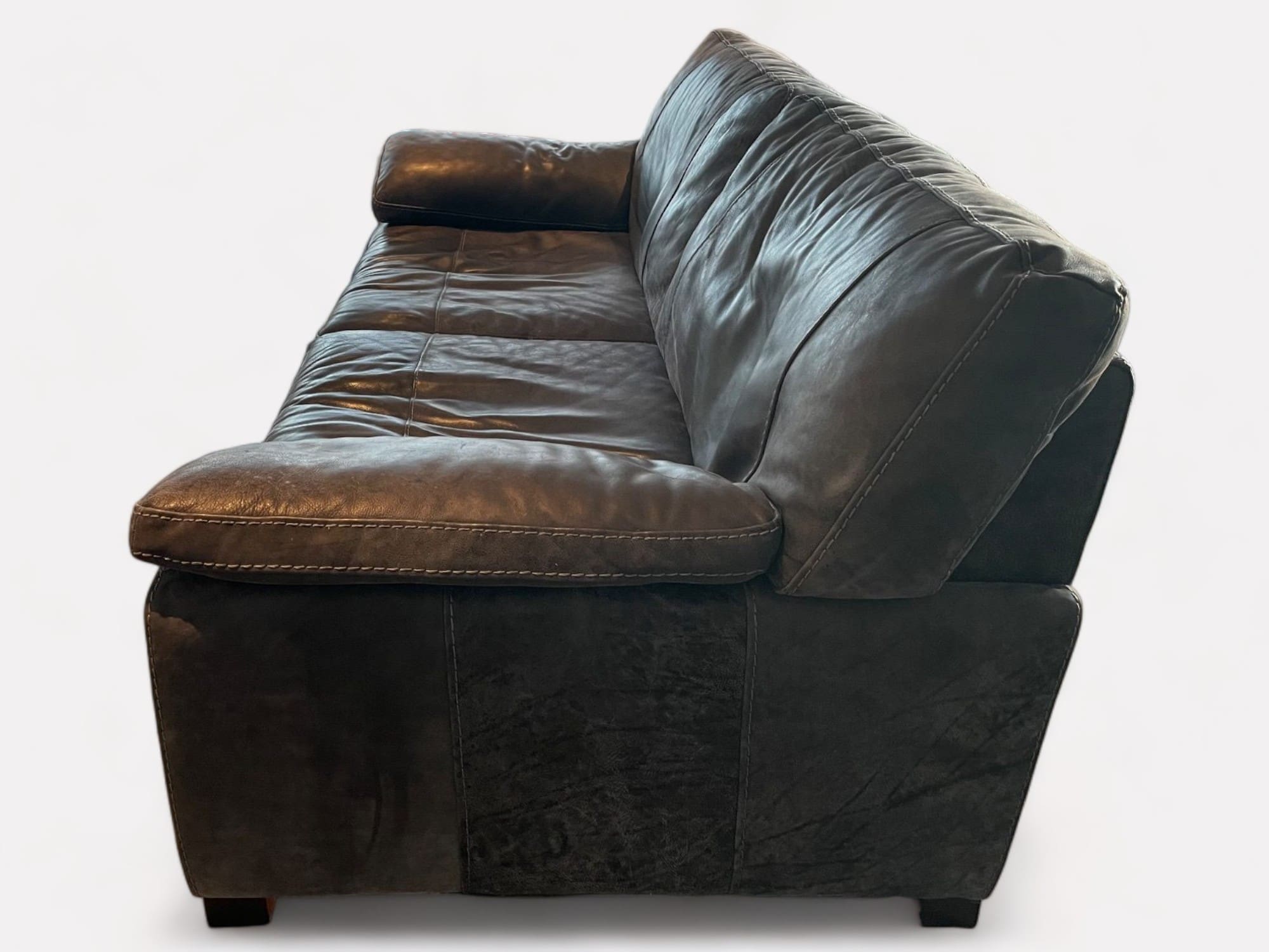 Sofology Brown Leather 4 Seater Sofa