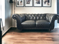 Littlewoods Black Leather 2 Seater Sofa and 2 Chairs