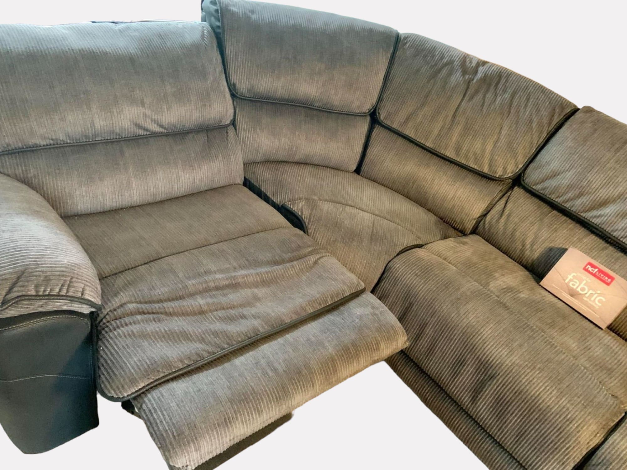 NCF Grey Corner Recliner Sofa with Cup Holders