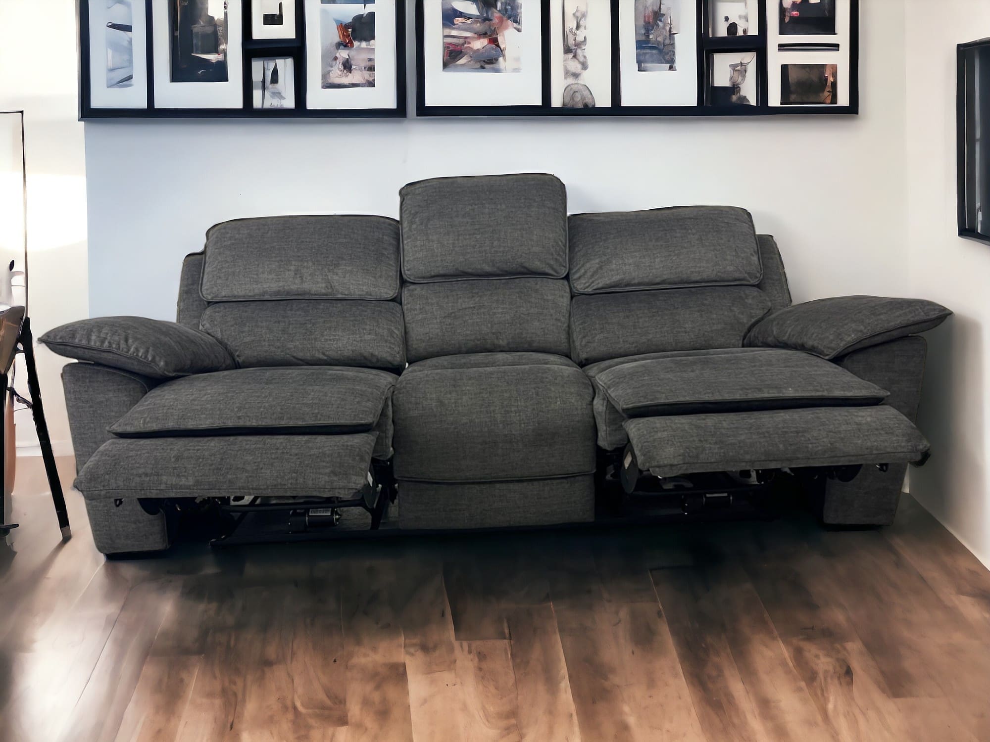 Oak Furniture Land Grey 3 Seater Electric Recliner Sofa