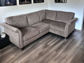 SCS Grey Corner Sofa with Studded Arms